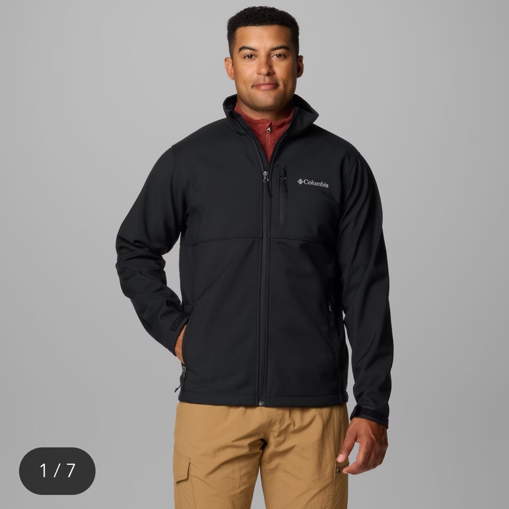 Columbia Men's Black Softshell Jacket Size Large